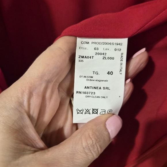 Armani Collezioni Silk Red Ruched Sleeveless Dress Sz 4 - Picture 8 of 9